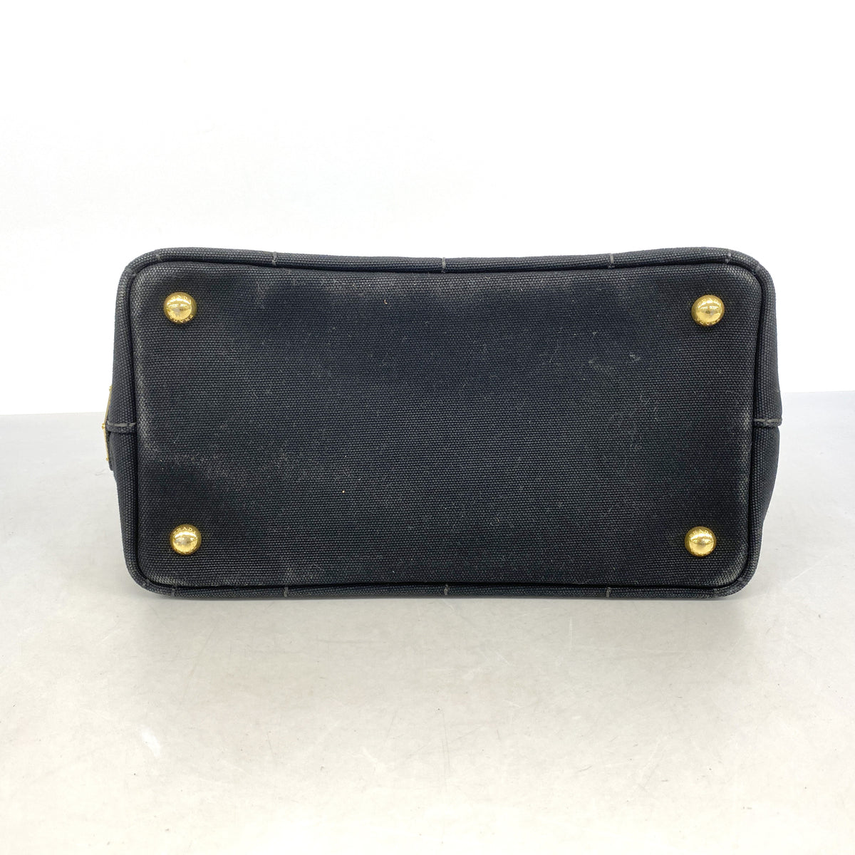 【6ib2755】プラダ ハンドバッグ カナパ キャンバス ブラック ゴールド金具 2wayバッグ【中古】レディース