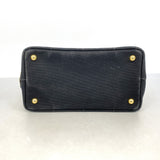 【6ib2755】プラダ ハンドバッグ カナパ キャンバス ブラック ゴールド金具 2wayバッグ【中古】レディース