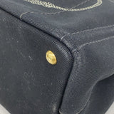 【6ib2755】プラダ ハンドバッグ カナパ キャンバス ブラック ゴールド金具 2wayバッグ【中古】レディース