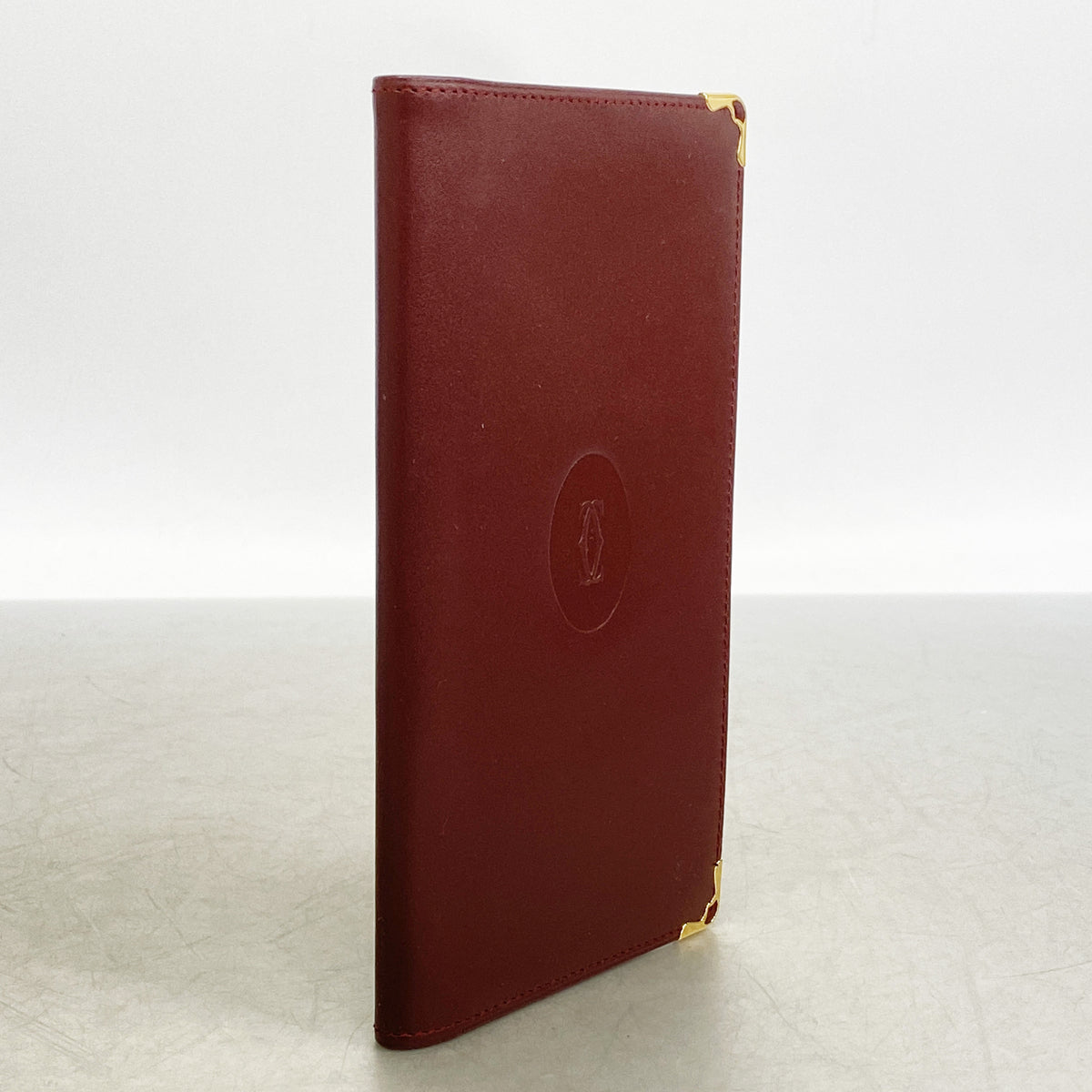 【6ib2772】カルティエ 手帳カバー マスト レザー ボルドー ゴールド金具【中古】メンズ レディース ユニセックス
