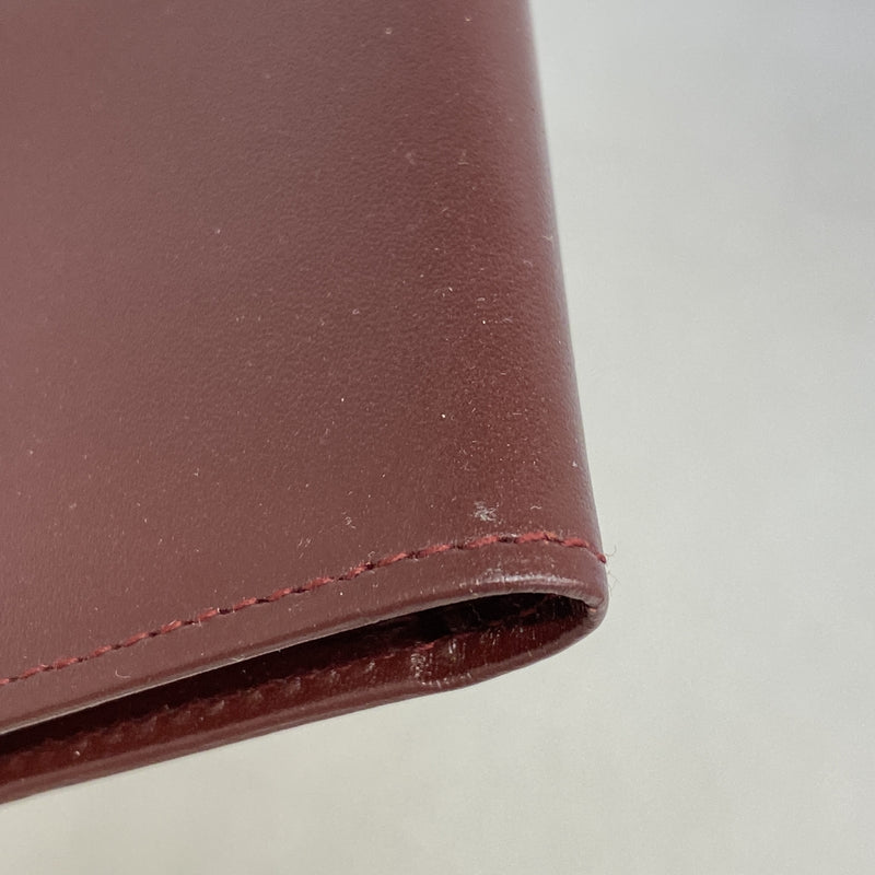 【6ib2772】カルティエ 手帳カバー マスト レザー ボルドー ゴールド金具【中古】メンズ レディース ユニセックス