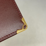 【6ib2772】カルティエ 手帳カバー マスト レザー ボルドー ゴールド金具【中古】メンズ レディース ユニセックス