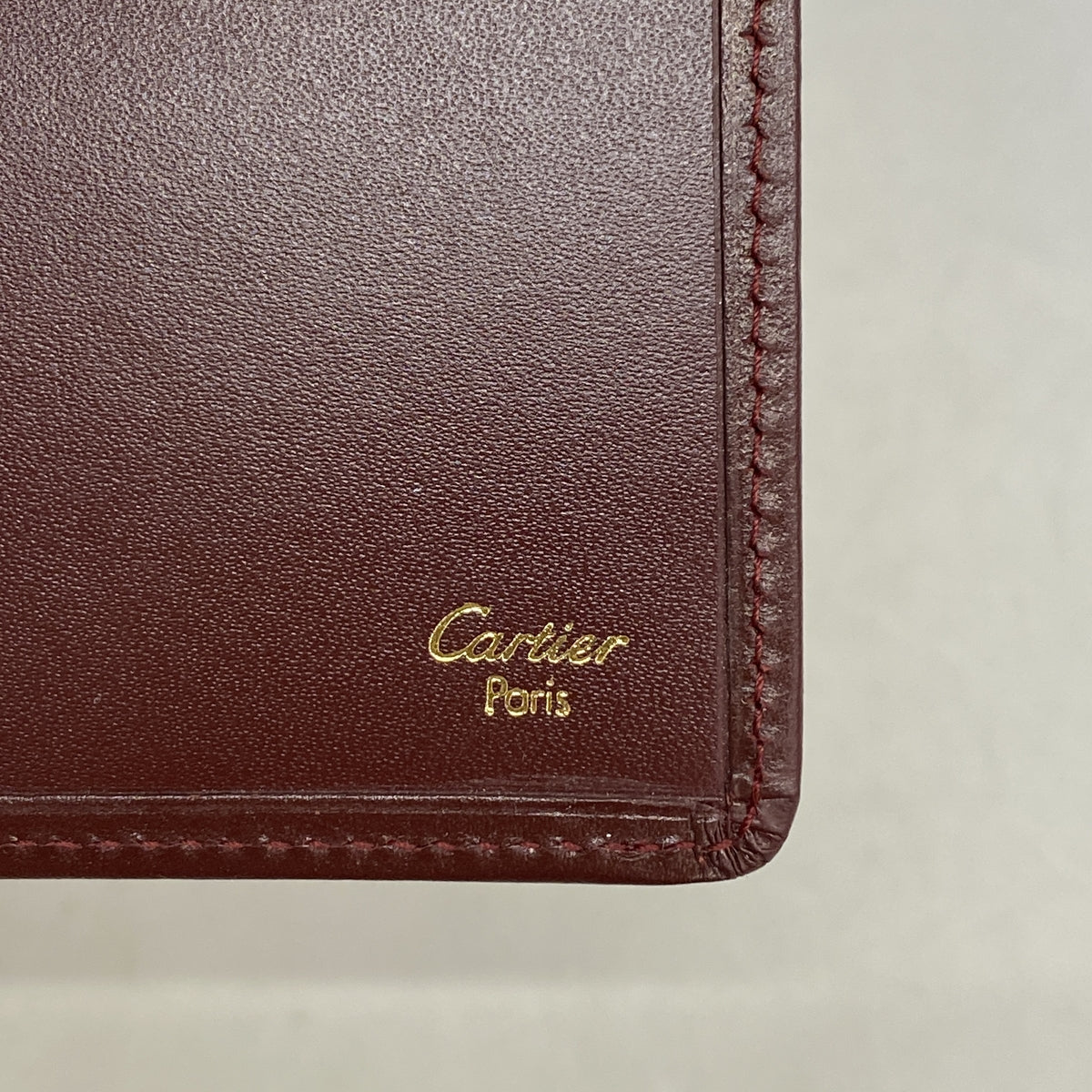 【6ib2772】カルティエ 手帳カバー マスト レザー ボルドー ゴールド金具【中古】メンズ レディース ユニセックス