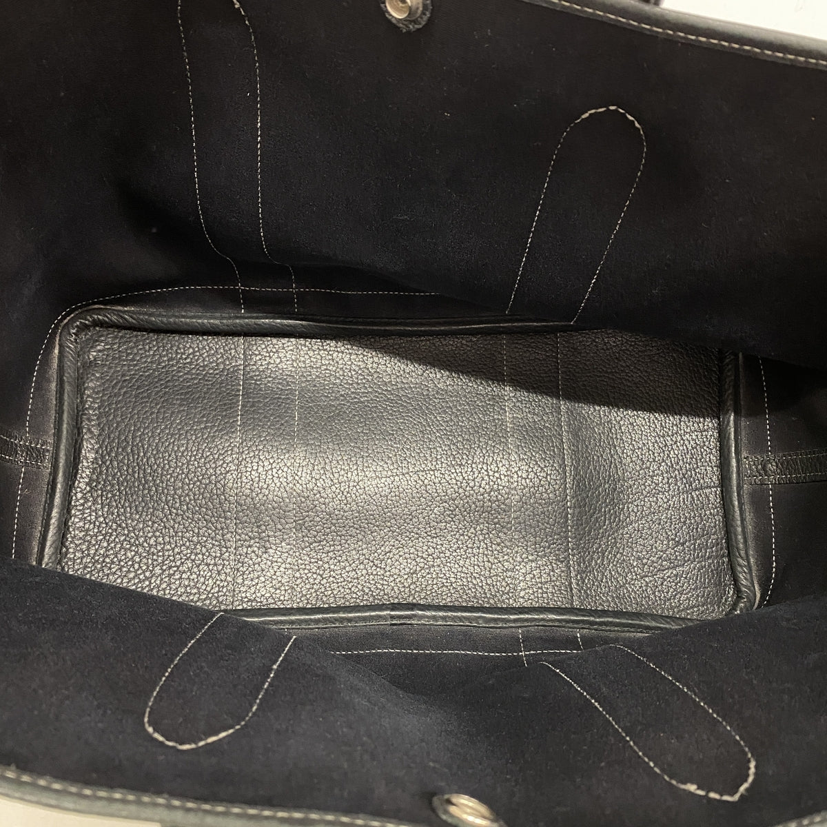 【6ib2775】エルメス トートバッグ ガーデンパーティPM トワルオフィシエ ブラック シルバー金具 □K刻印【中古】レディース