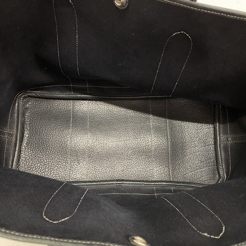 【6ib2775】エルメス トートバッグ ガーデンパーティPM トワルオフィシエ ブラック シルバー金具 □K刻印【中古】レディース