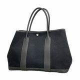 【6ib2775】エルメス トートバッグ ガーデンパーティPM トワルオフィシエ ブラック シルバー金具 □K刻印【中古】レディース