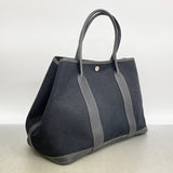 【6ib2775】エルメス トートバッグ ガーデンパーティPM トワルオフィシエ ブラック シルバー金具 □K刻印【中古】レディース