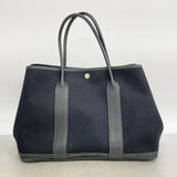 【6ib2775】エルメス トートバッグ ガーデンパーティPM トワルオフィシエ ブラック シルバー金具 □K刻印【中古】レディース