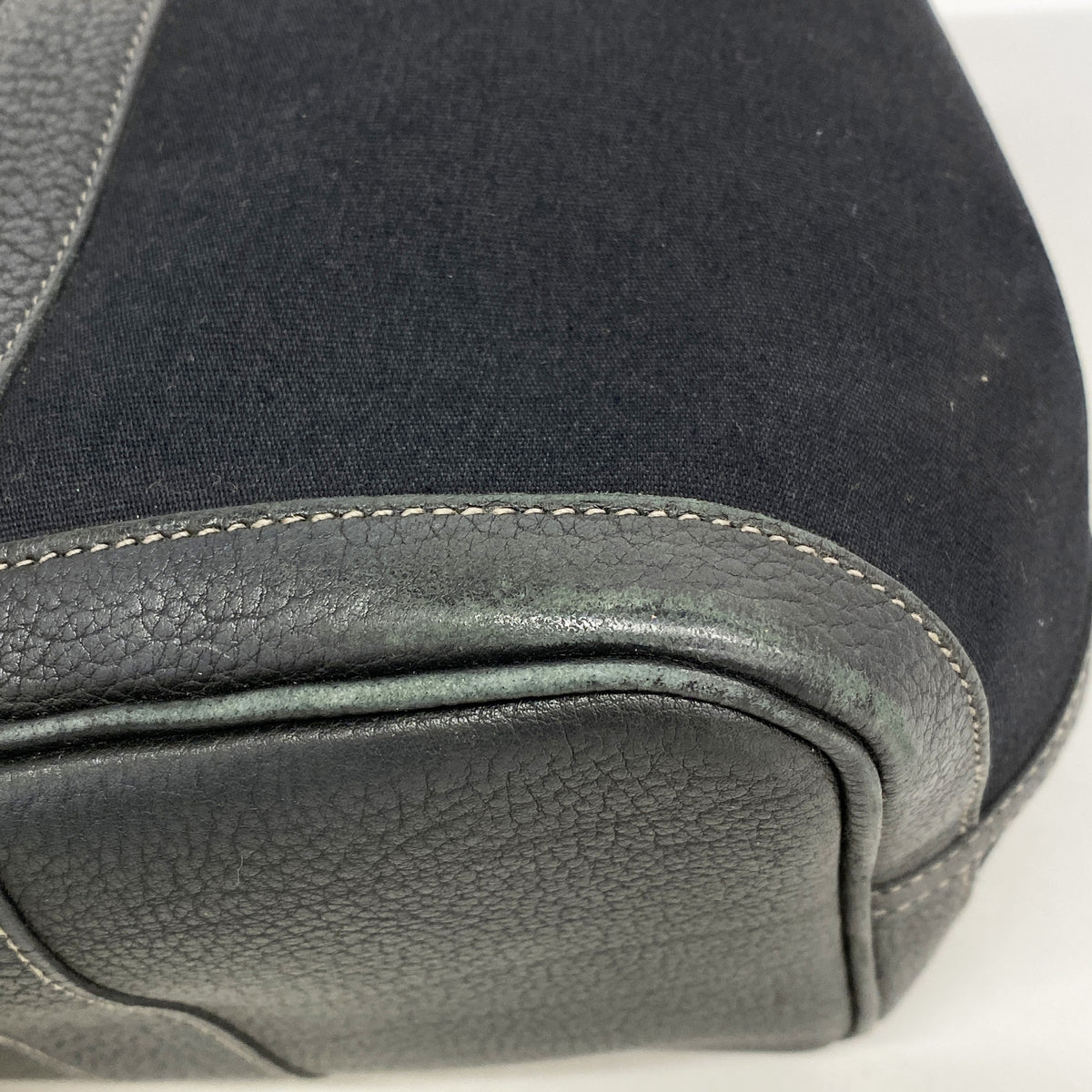 【6ib2775】エルメス トートバッグ ガーデンパーティPM トワルオフィシエ ブラック シルバー金具 □K刻印【中古】レディース