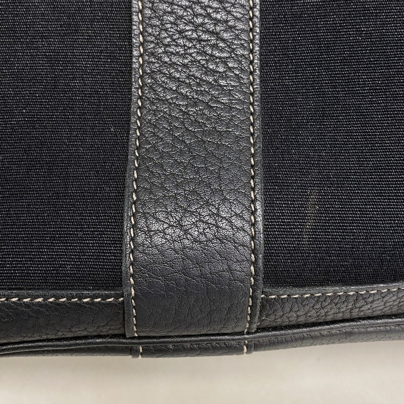 【6ib2775】エルメス トートバッグ ガーデンパーティPM トワルオフィシエ ブラック シルバー金具 □K刻印【中古】レディース