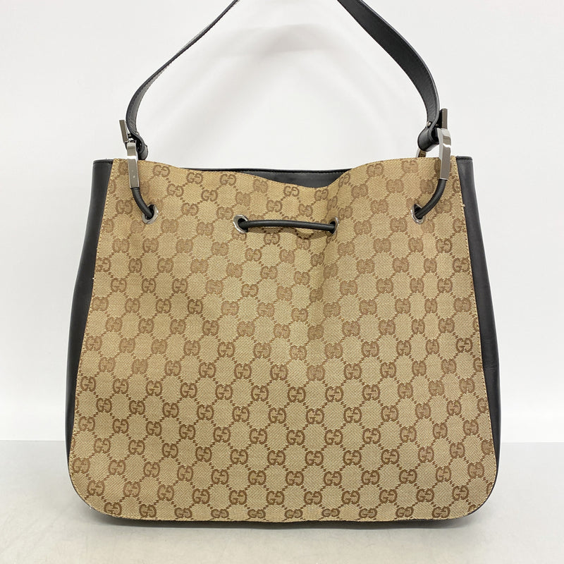 【6ib2782】グッチ ショルダーバッグ GGキャンバス 001 3746 キャンバス ベージュ シルバー金具【中古】レディース