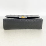 【6ib2783】シャネル ショルダーバッグ マトラッセ Wフラップ Wチェーン ラムスキン ブラック ゴールド金具【中古】レディース