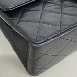 【6ib2783】シャネル ショルダーバッグ マトラッセ Wフラップ Wチェーン ラムスキン ブラック ゴールド金具【中古】レディース
