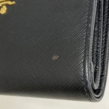 【6ib2803】プラダ 財布 サフィアーノ レザー ブラック ゴールド金具【中古】レディース
