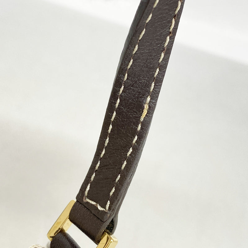 【6ib2813】セリーヌ ハンドバッグ マカダム PVC ホワイト ゴールド金具【中古】レディース