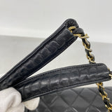 【6ib2815】シャネル チェーントート マトラッセ ラムスキン ブラック ゴールド金具【中古】レディース