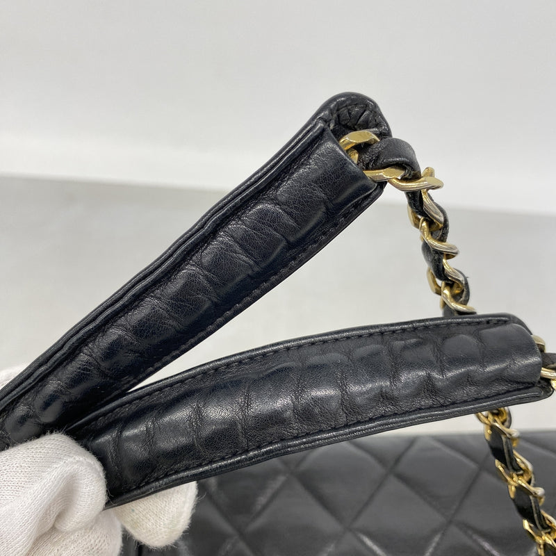【6ib2815】シャネル チェーントート マトラッセ ラムスキン ブラック ゴールド金具【中古】レディース