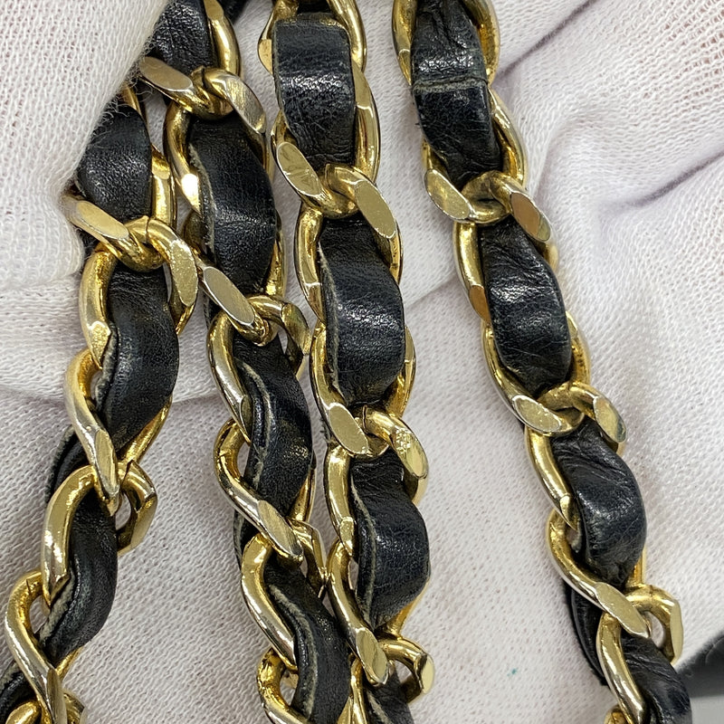 【6ib2815】シャネル チェーントート マトラッセ ラムスキン ブラック ゴールド金具【中古】レディース