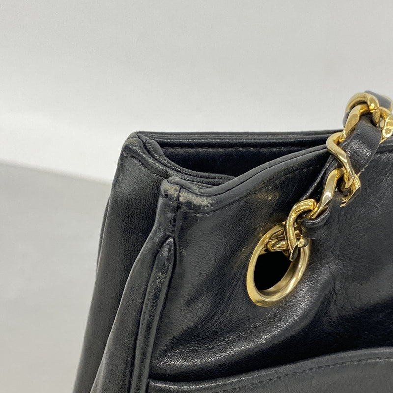 【6ib2815】シャネル チェーントート マトラッセ ラムスキン ブラック ゴールド金具【中古】レディース