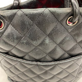 【6ib2816】シャネル トートバッグ カンボン ラムスキン ブラック シルバー金具【中古】レディース