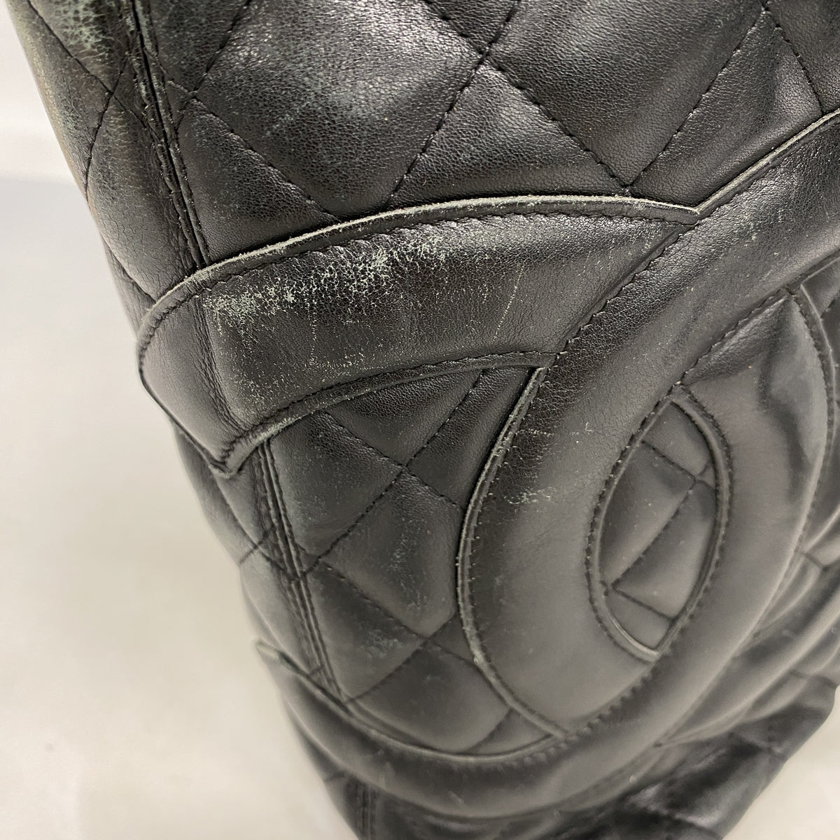 【6ib2816】シャネル トートバッグ カンボン ラムスキン ブラック シルバー金具【中古】レディース