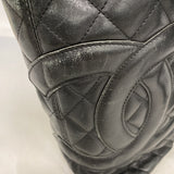【6ib2816】シャネル トートバッグ カンボン ラムスキン ブラック シルバー金具【中古】レディース