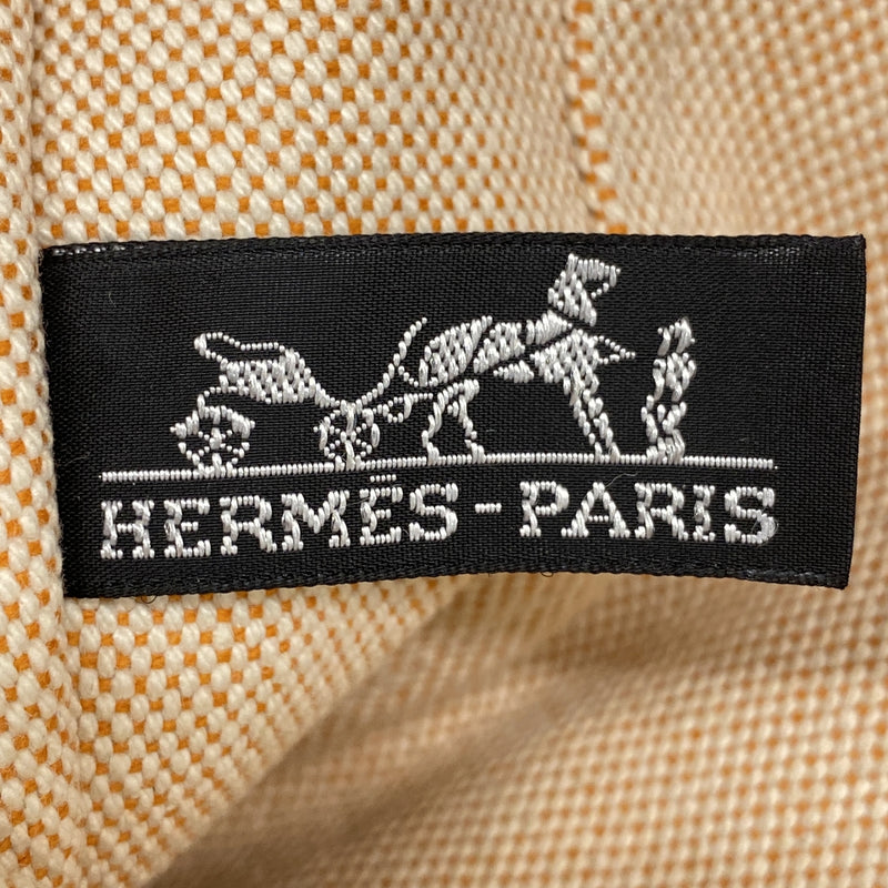 【6ib2818】エルメス トートバッグ ニューフールトゥMM キャンバス オレンジ シルバー金具【中古】メンズ レディース ユニセックス