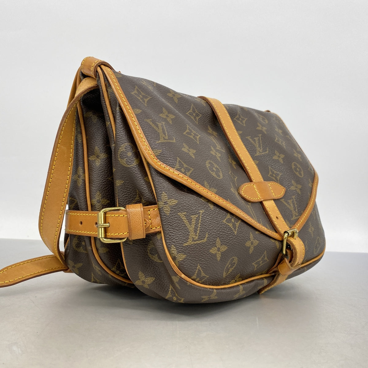 【6ib2823】ルイヴィトン ショルダーバッグ モノグラム ソミュール30 M42256 ブラウン【中古】レディース