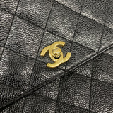 【6ib2825】シャネル ハンドバッグ マトラッセ キャビアスキン ブラック ゴールド金具【中古】レディース