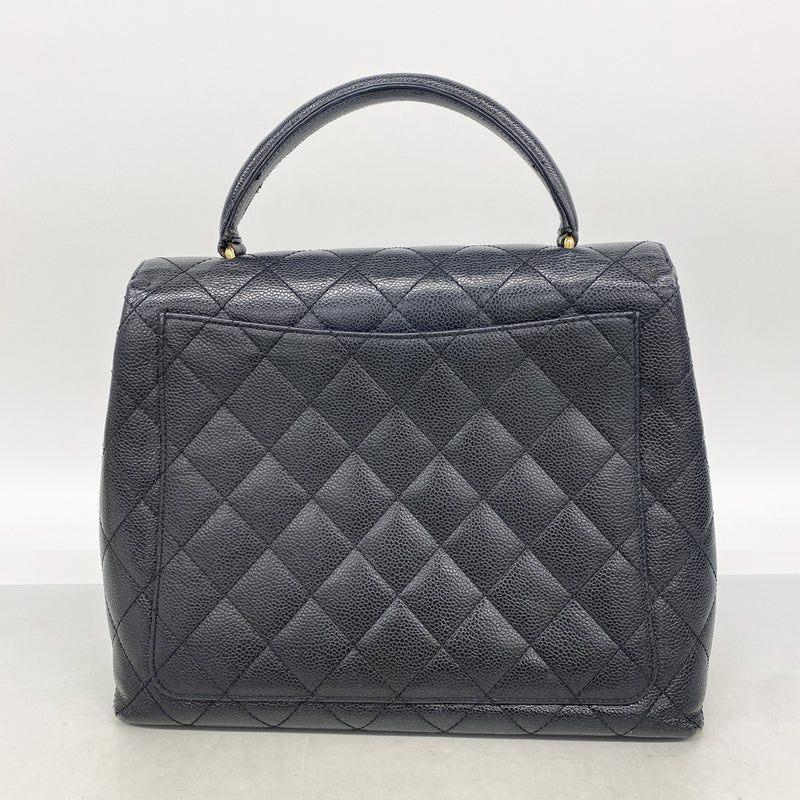 【6ib2825】シャネル ハンドバッグ マトラッセ キャビアスキン ブラック ゴールド金具【中古】レディース