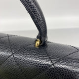 【6ib2825】シャネル ハンドバッグ マトラッセ キャビアスキン ブラック ゴールド金具【中古】レディース