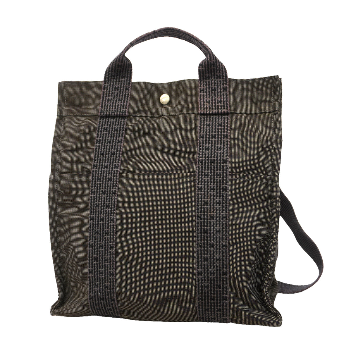 【6ib2829】エルメス リュック・デイパック エールラインサックアドPM ナイロン グレー シルバー金具【中古】レディース