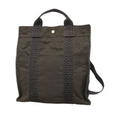 【6ib2829】エルメス リュック・デイパック エールラインサックアドPM ナイロン グレー シルバー金具【中古】レディース