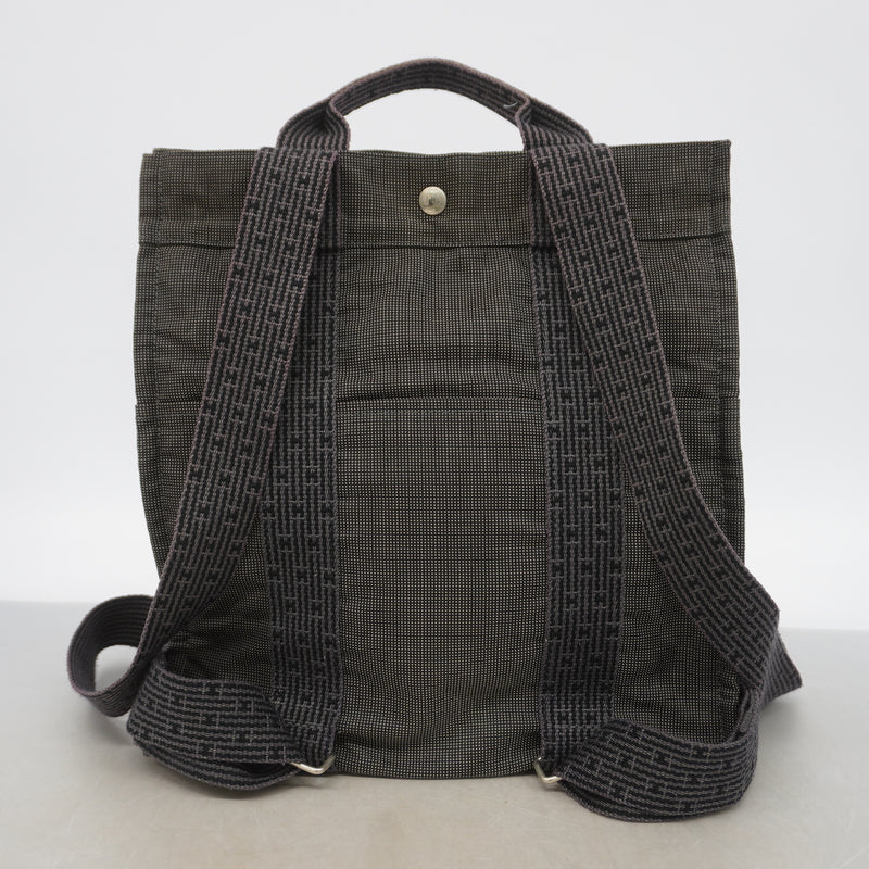 【6ib2829】エルメス リュック・デイパック エールラインサックアドPM ナイロン グレー シルバー金具【中古】レディース