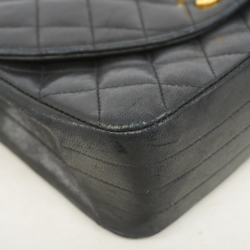 【6ib2832】シャネル ショルダーバッグ マトラッセ チェーンショルダー ラムスキン ブラック ゴールド金具【中古】レディース