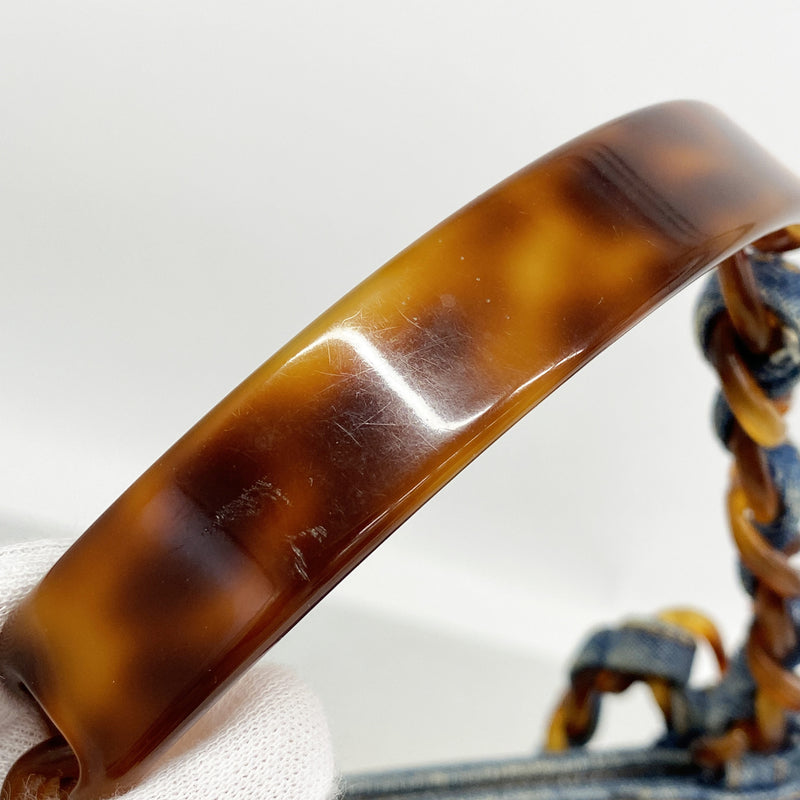 【6ib2841】シャネル トートバッグ デニム ブルー ゴールド金具【中古】レディース