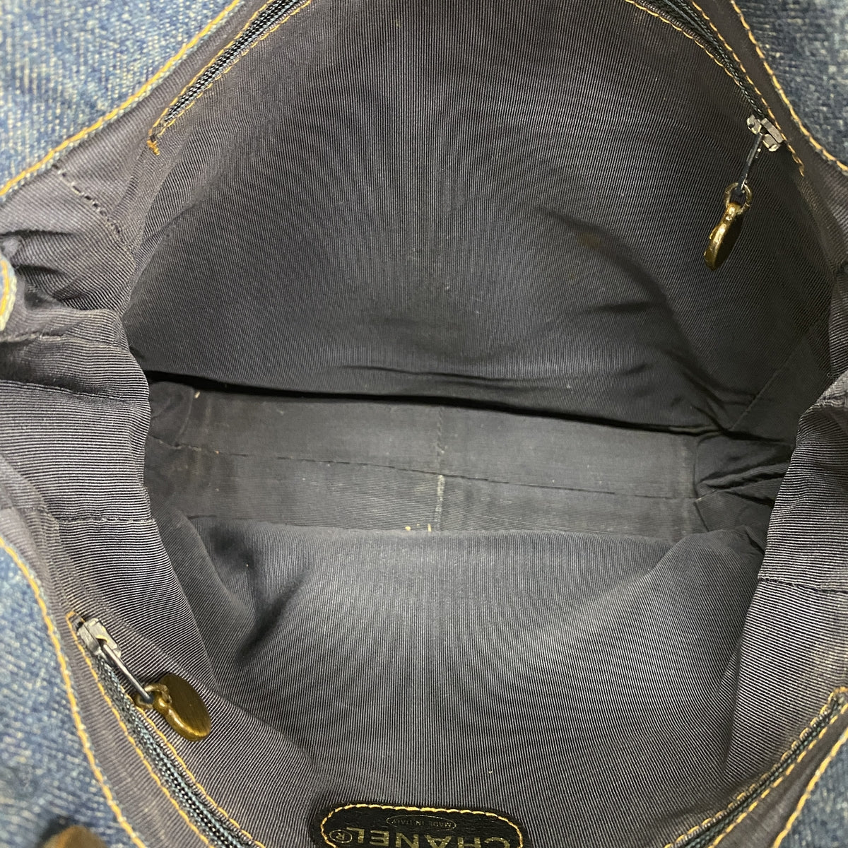 【6ib2841】シャネル トートバッグ デニム ブルー ゴールド金具【中古】レディース