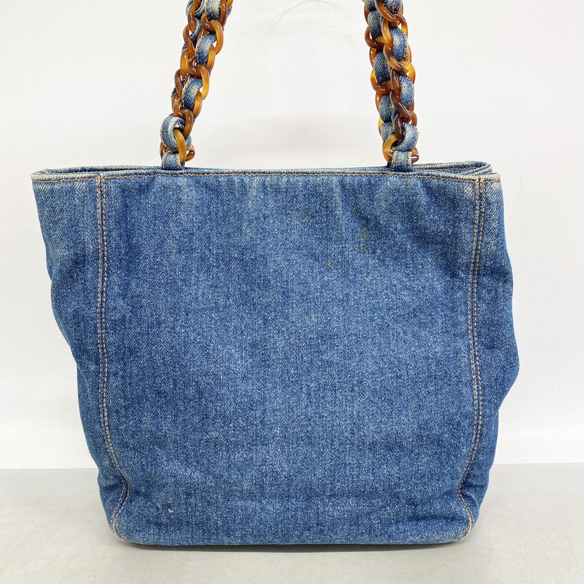 【6ib2841】シャネル トートバッグ デニム ブルー ゴールド金具【中古】レディース