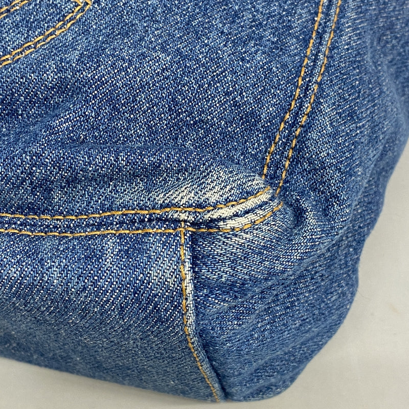【6ib2841】シャネル トートバッグ デニム ブルー ゴールド金具【中古】レディース