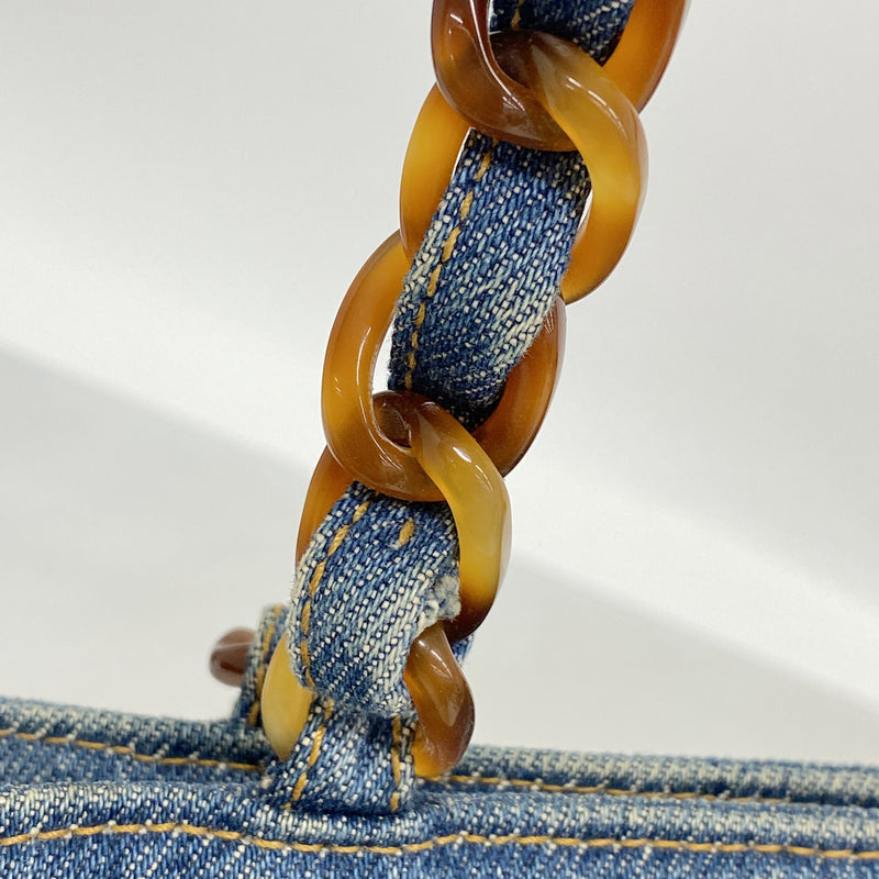 【6ib2841】シャネル トートバッグ デニム ブルー ゴールド金具【中古】レディース