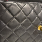 【6ib2843】シャネル ビジネスバッグ マトラッセ ラムスキン ブラック ゴールド金具【中古】レディース