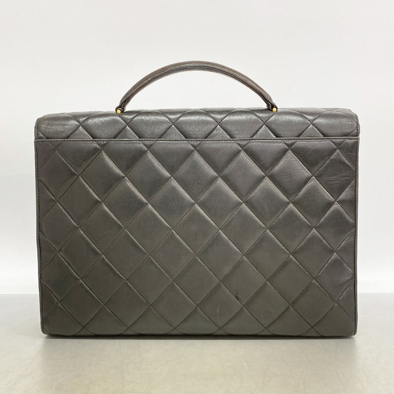 【6ib2843】シャネル ビジネスバッグ マトラッセ ラムスキン ブラック ゴールド金具【中古】レディース