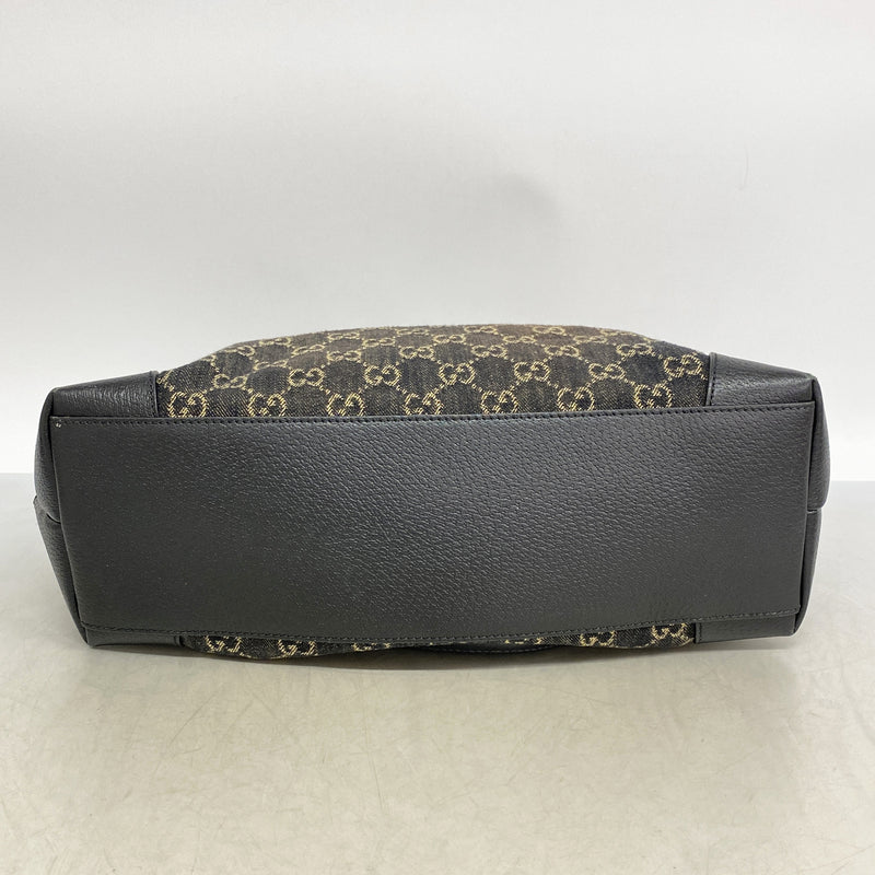 【6ib2844】グッチ トートバッグ GGマーモント 631685 デニム ネイビー ゴールド金具【中古】レディース