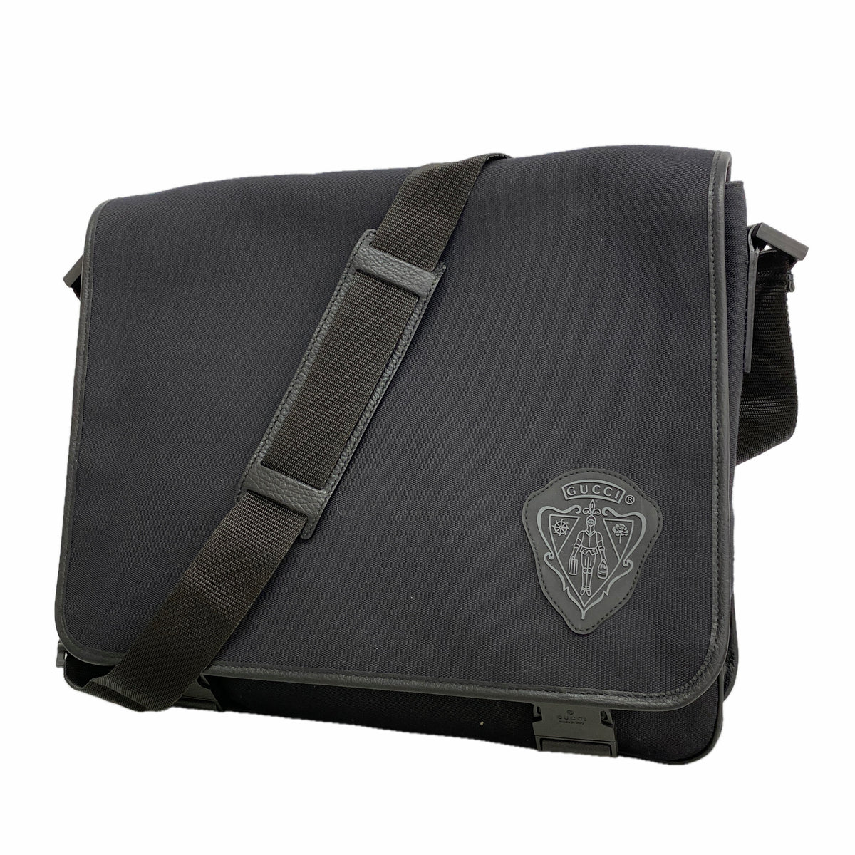 【6ib2850】グッチ ショルダーバッグ 282524 キャンバス ブラック シルバー金具【中古】メンズ