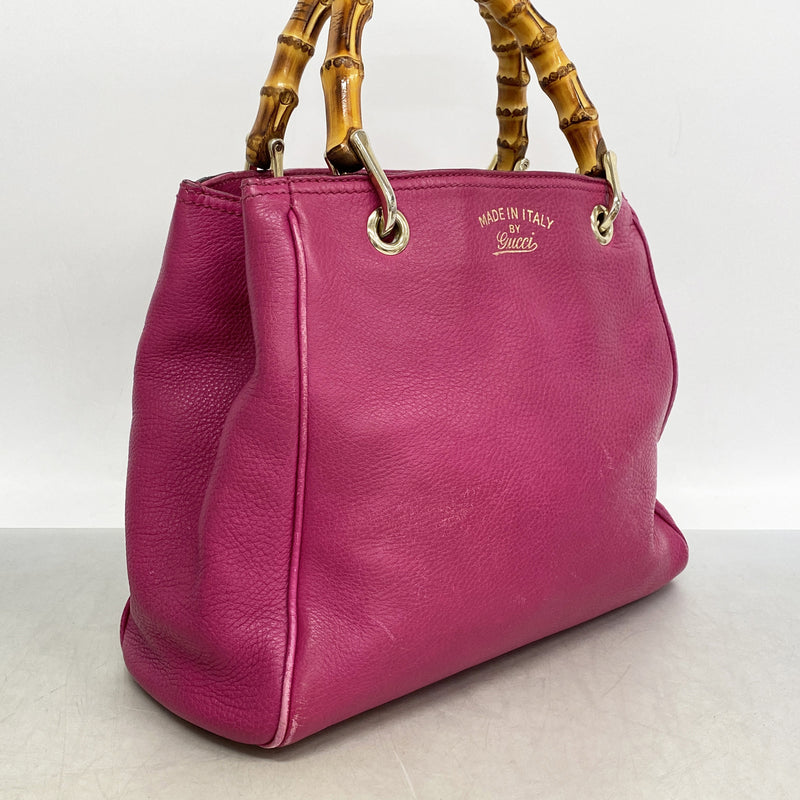 【6ib2851】グッチ ハンドバッグ バンブー 336032 レザー パープル シャンパンゴールド金具 2wayバッグ【中古】レディース