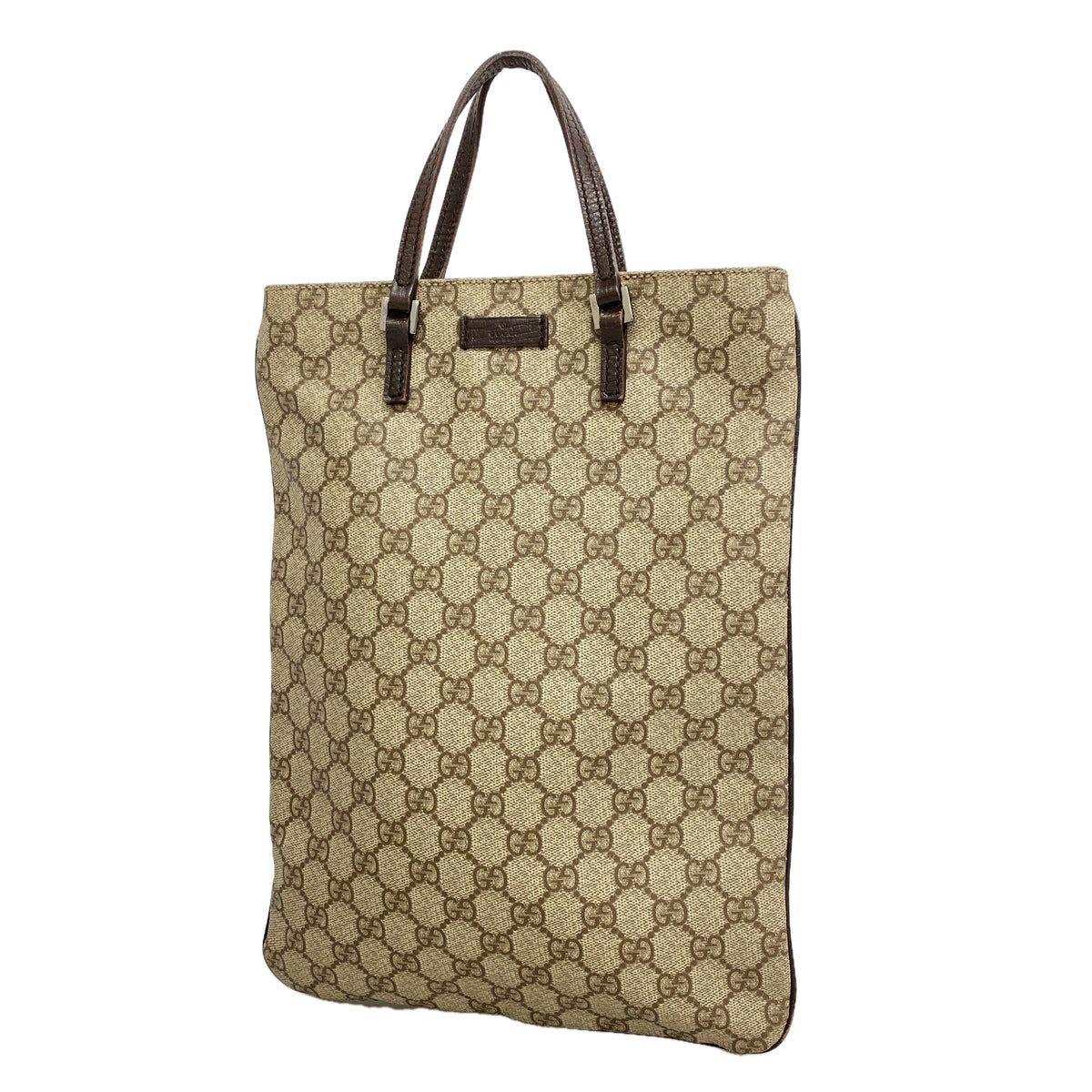 【6ib2853】グッチ ハンドバッグ GGスプリーム 117551 PVC ブラウン ベージュ シルバー金具【中古】レディース