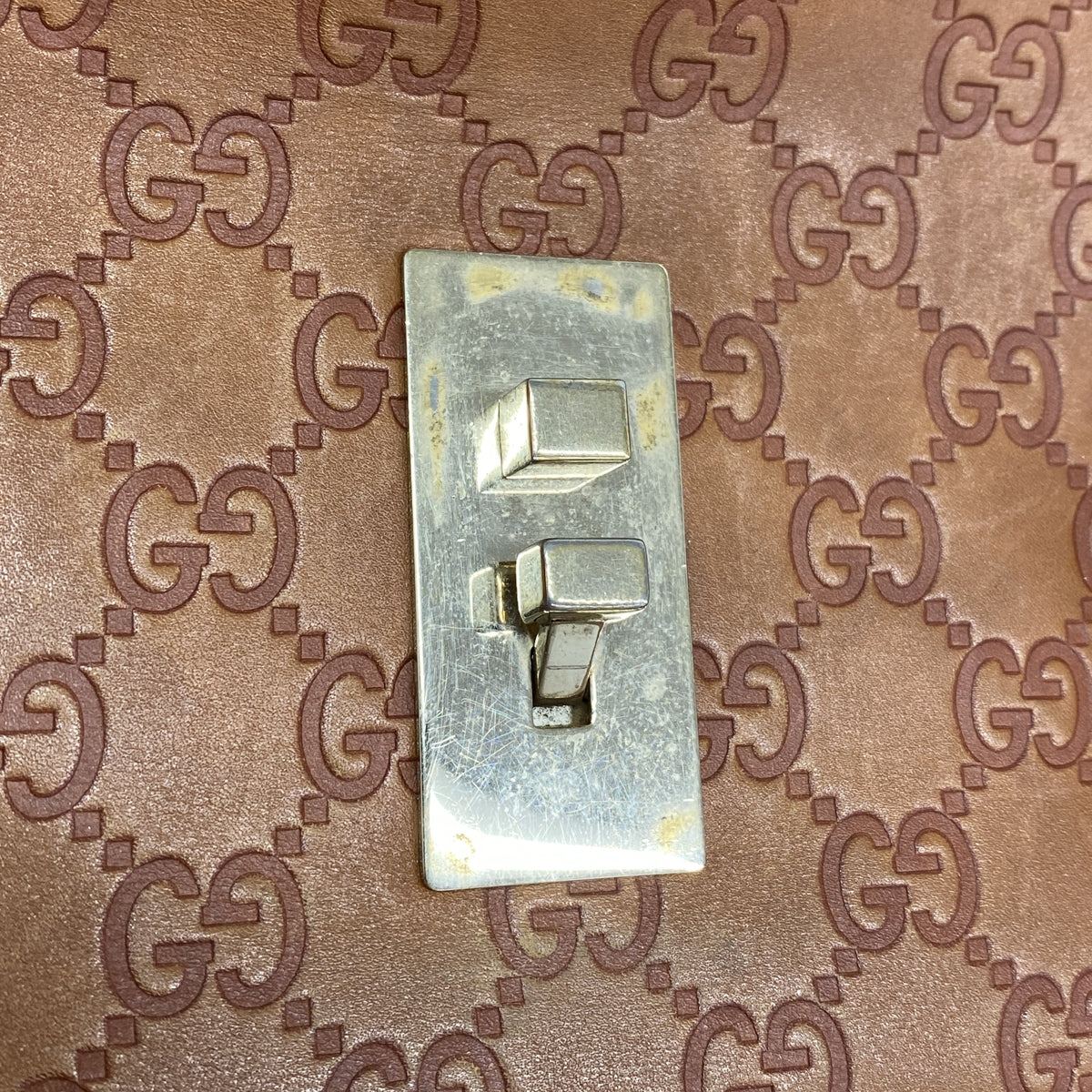 【6ib2870】グッチ ショルダーバッグ バンブー グッチシマ 111713 レザー ブラウン シャンパンゴールド金具【中古】レディース