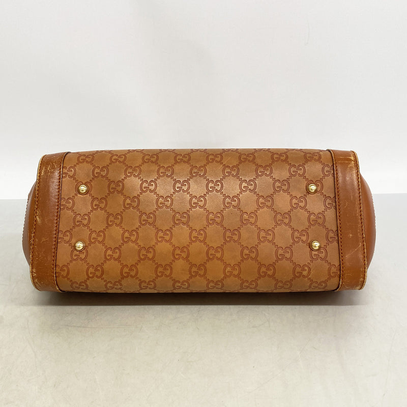 【6ib2870】グッチ ショルダーバッグ バンブー グッチシマ 111713 レザー ブラウン シャンパンゴールド金具【中古】レディース