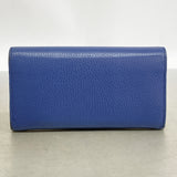 【6ib2871】グッチ 長財布 インターロッキングG 615524 レザー ブルー シャンパンゴールド金具【中古】レディース