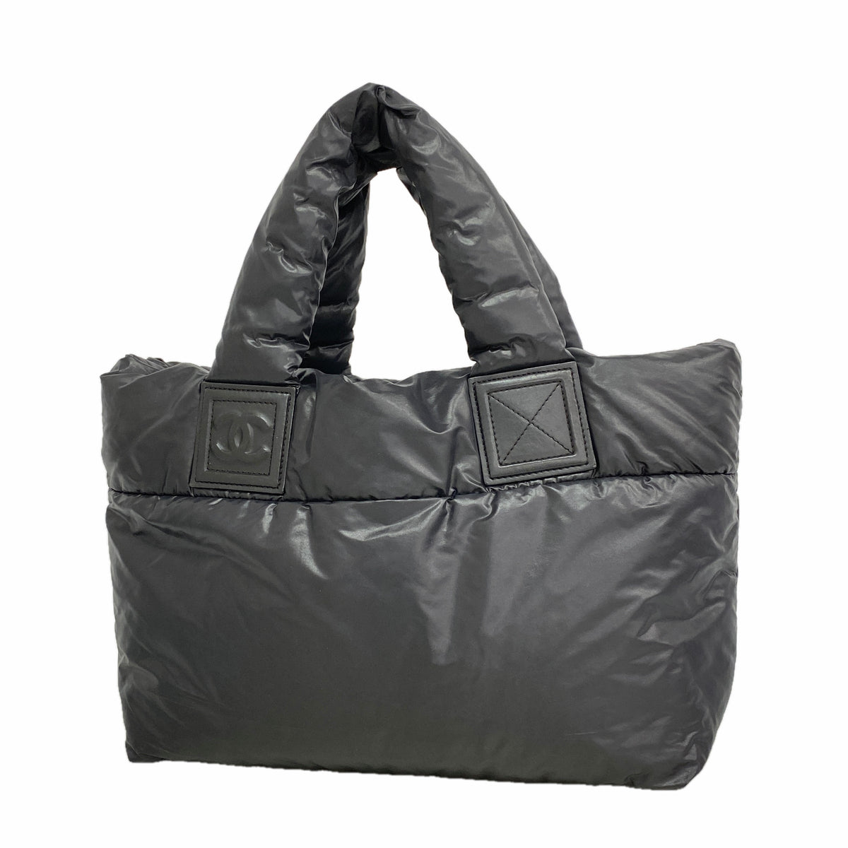 【6ib2875】シャネル トートバッグ コココクーン ナイロン ブラック シルバー金具【中古】レディース